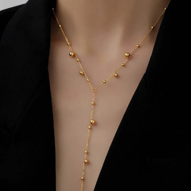 Collier long argenté