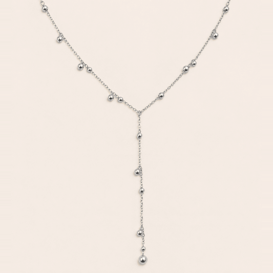 Collier long argenté