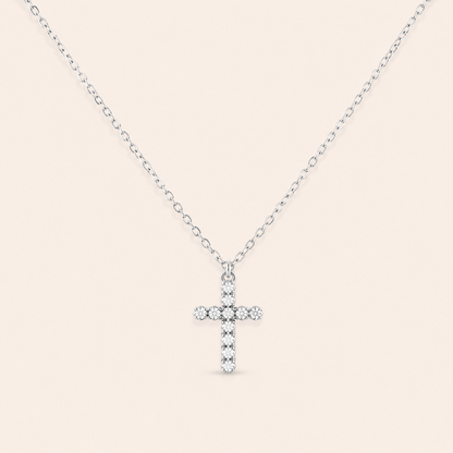 Collier argenté pendentif croix