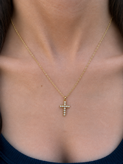 Collier argenté pendentif croix