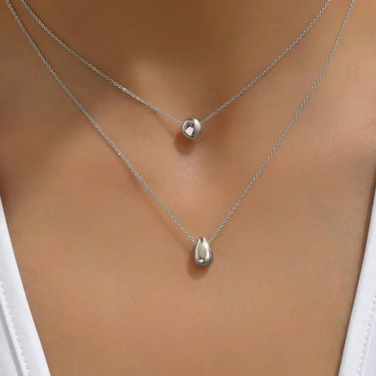 Collier double argenté